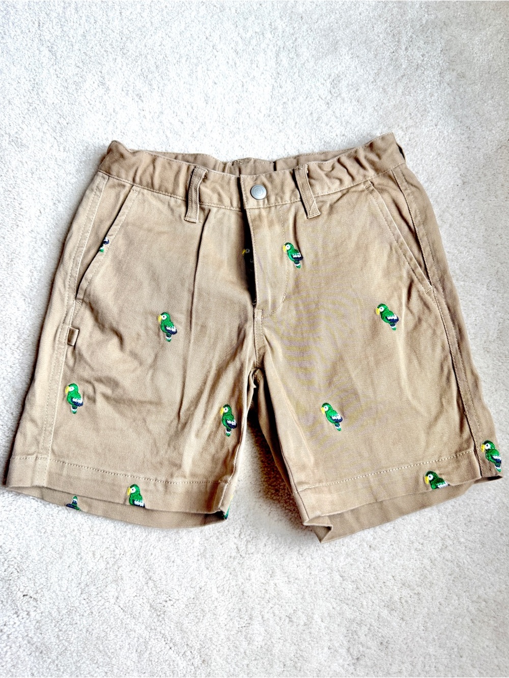 Jack Bunny!! by Pearly Gates Khaki Shorts Embroidered Parrot Golf Size 7